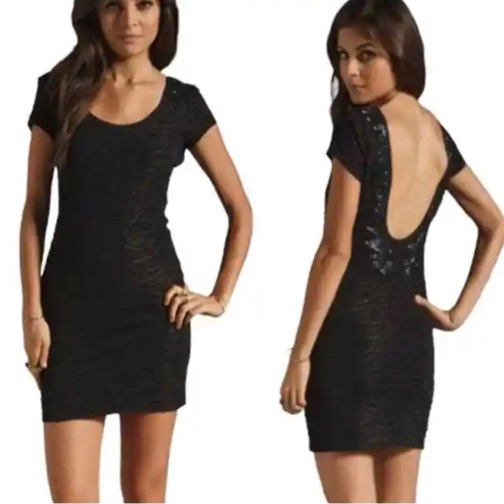 Free People Beaded Body Con Low Back Dress Small